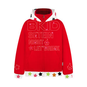 Patchwork Hooded Zip-up Sweatshirt