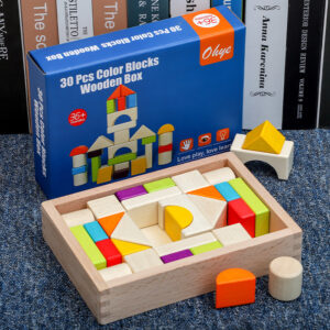 Wooden Box Packed Building Blocks