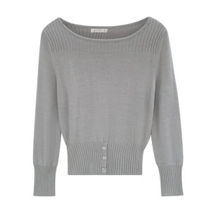 Chic  Fitted Buttoned Slim-fit Knit Top