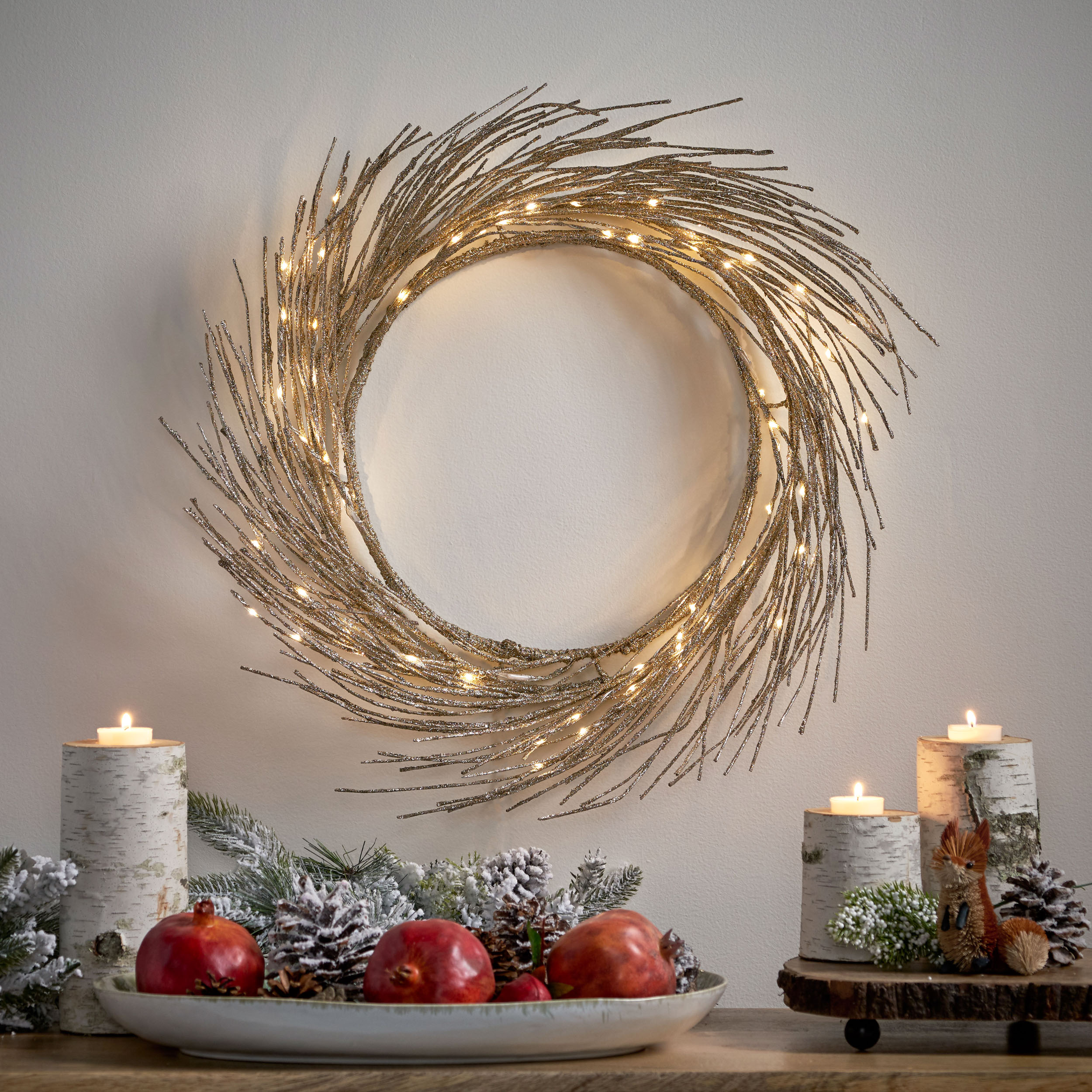 24" LED Paper Wreath - Holiday Decor